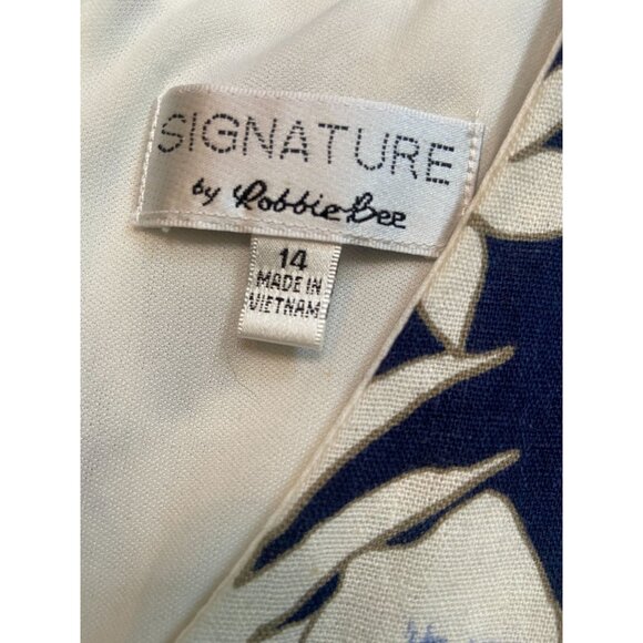 Signature by Robbie Bee Sleeveless Hawaiian Jumpsuit Blue Size 14 - Picture 6 of 10